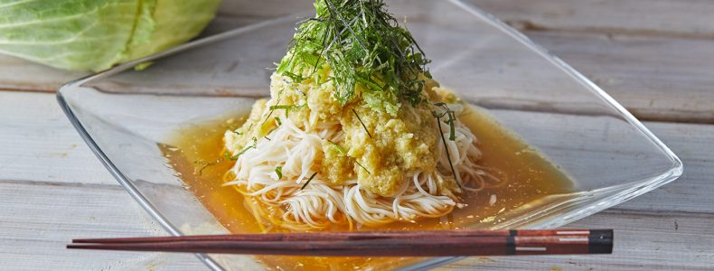 キャベツ出汁のぶっかけ素麺